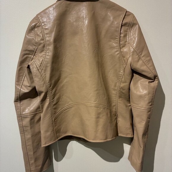 NWT Blank NYC Faux Leather Moto Jacket - Tan - Women's S - Picture 2 of 10